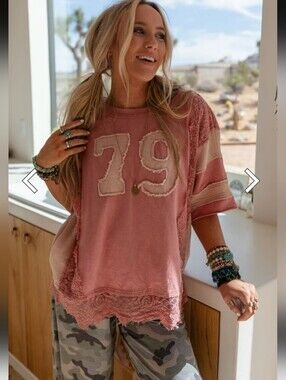 #336. Slumber Party Patchwork Top MSRP $118.